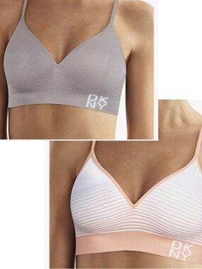 Dkny Bralette Set in Gray and Pink